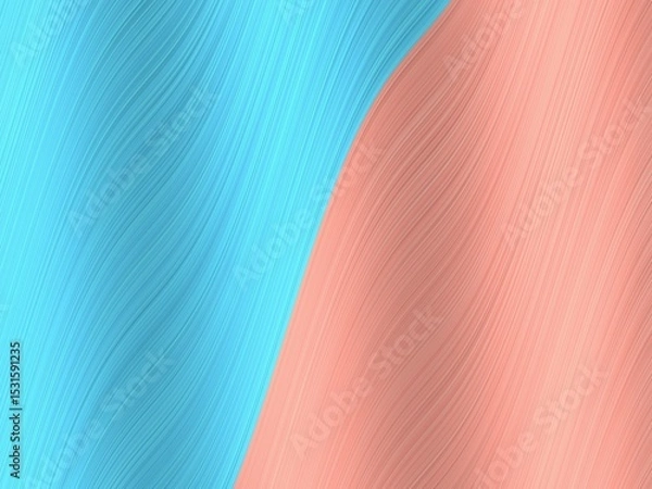 Obraz Abstract background featuring a seamless blend of soft, curved lines in calming turquoise and coral shades.