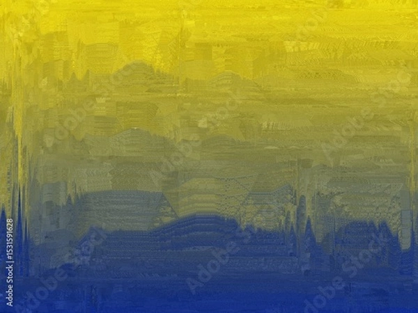 Obraz Abstract textured background featuring a vibrant gradient transition from bright golden yellow to deep royal blue, creating a dynamic and artistic effect.