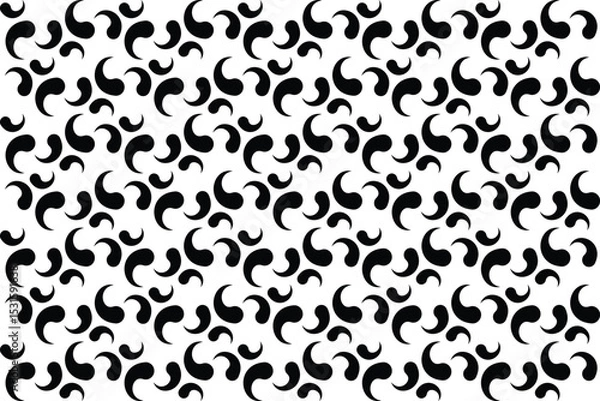 Fototapeta A seamless abstract swirl pattern in black and white. 