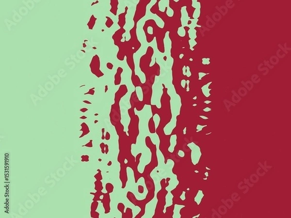 Obraz Abstract background with a unique organic texture in shades of mint green and burgundy, perfect for adding a touch of modern artistry to your designs.