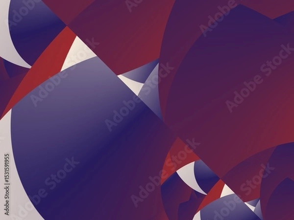 Obraz Abstract geometric background with overlapping shapes in shades of purple, red, and white, creating a modern and sophisticated design.