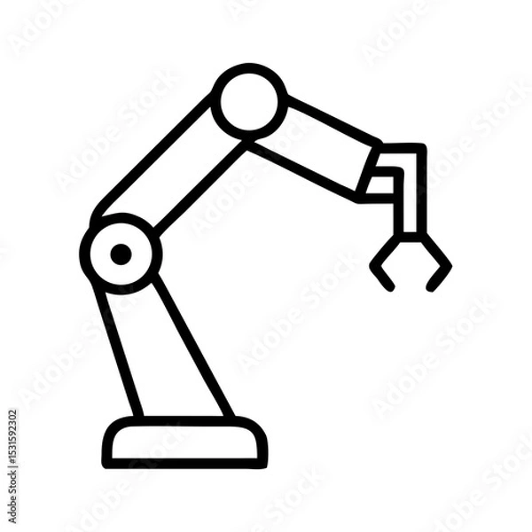 Obraz Industrial robotic arm with gripping claw in simplified design  