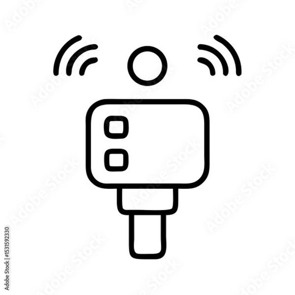 Obraz Sensor module with signal indicator in simplistic outline style  