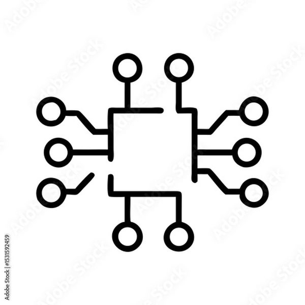 Obraz Programmable logic circuit outline in minimal design  