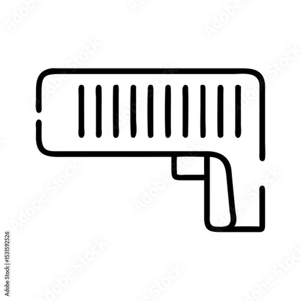 Obraz Paint roller tool outline illustration for home improvement projects  