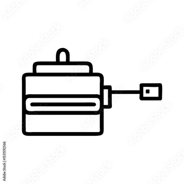 Fototapeta Servo motor in minimalist design with linear style illustration  