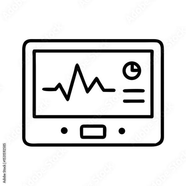 Obraz Medical monitor displaying heartbeat and time indicators  