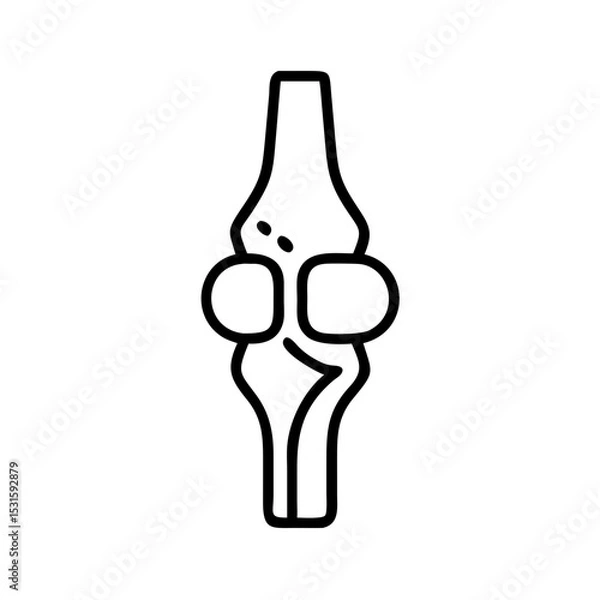 Obraz Simple line drawing of a mechanical joint on a white background  