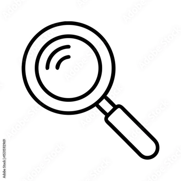 Obraz Simple magnifying glass icon in minimalist line art design  