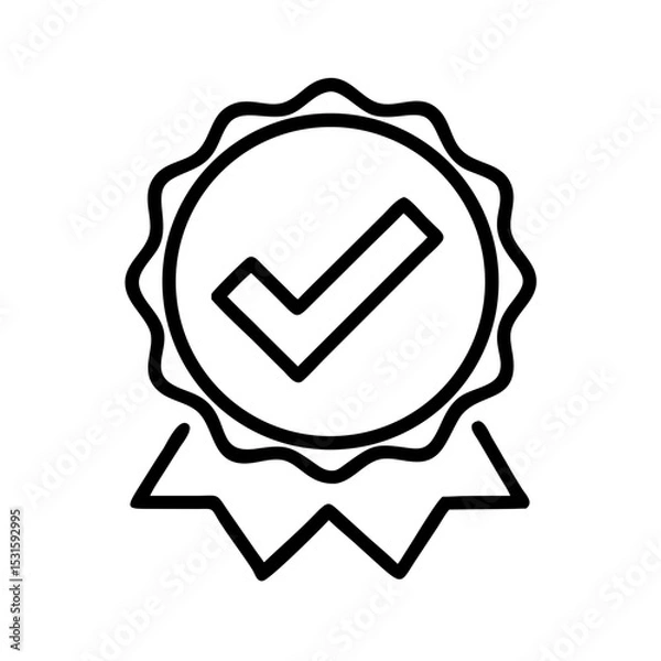 Obraz Checkmark icon in circular badge design for quality assurance  