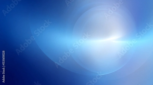 Fototapeta 光の輪が広がる青のグラデーション背景
