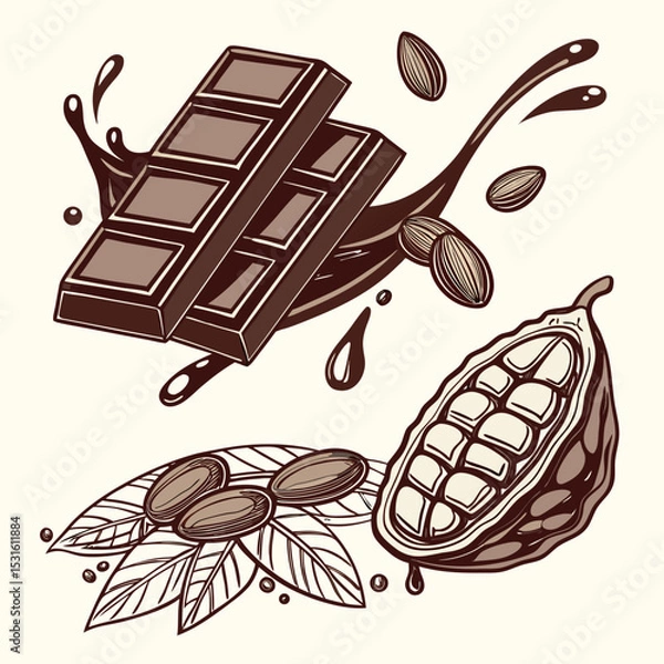 Fototapeta hand drawn vector illustration of a coffee beans