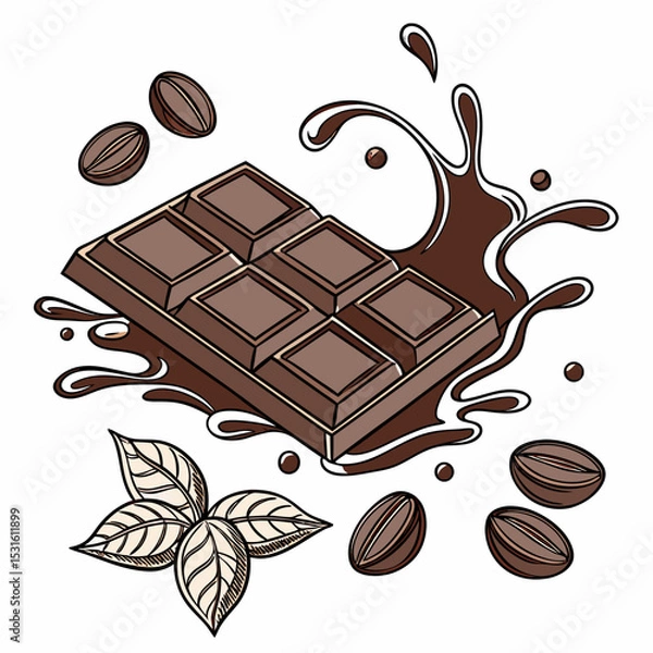 Fototapeta chocolate bar with hazelnuts