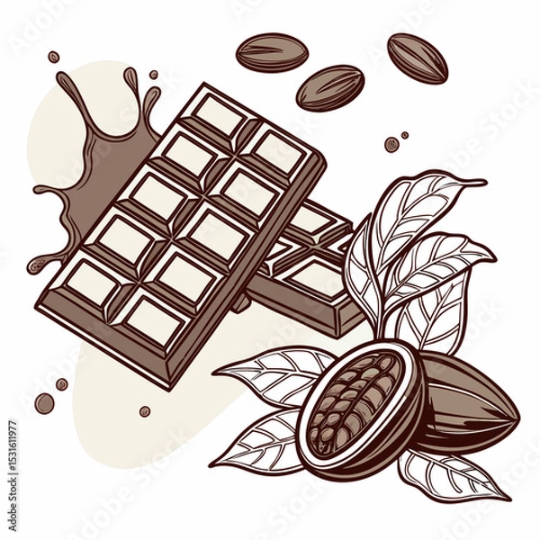Fototapeta chocolate bar with nuts