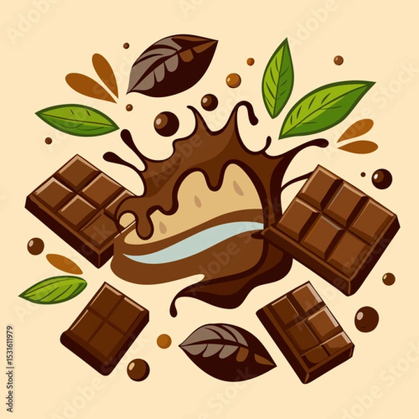 Fototapeta chocolate bar with nuts