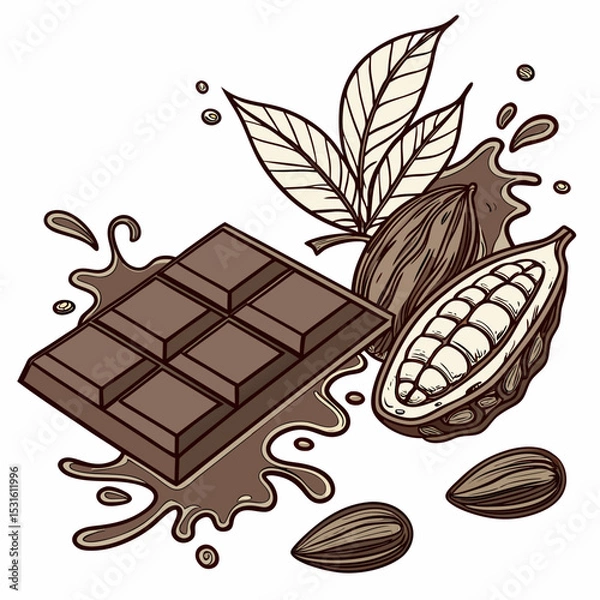 Fototapeta chocolate bar with nuts