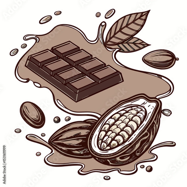 Fototapeta chocolate bar with hazelnuts
