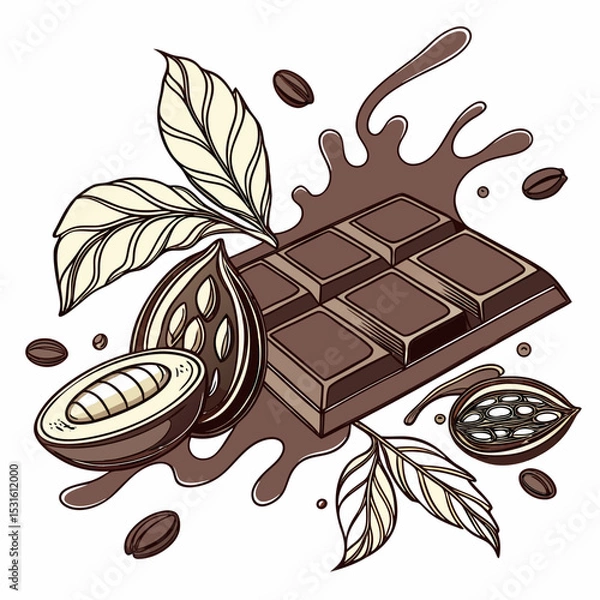 Fototapeta chocolate bar with hazelnuts
