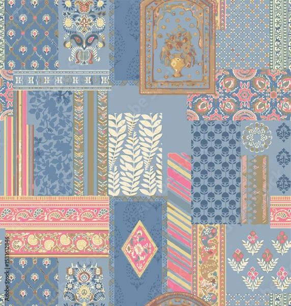 Fototapeta set of seamless patterns with geometric patterns