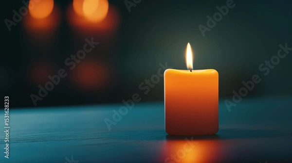 Fototapeta Candle Shining in Dark Setting Symbolizing Remembrance and Resilience During Black History Month