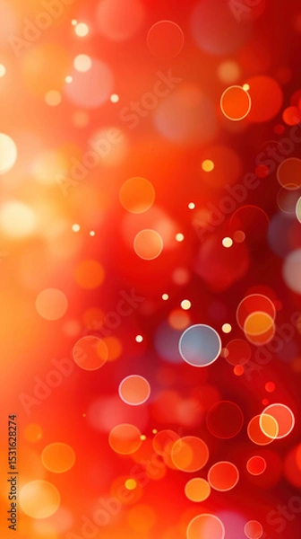 Fototapeta Warm Red and Golden Bokeh Background Creates a Festive Atmosphere With Glowing Lights Perfect for the Holiday Season