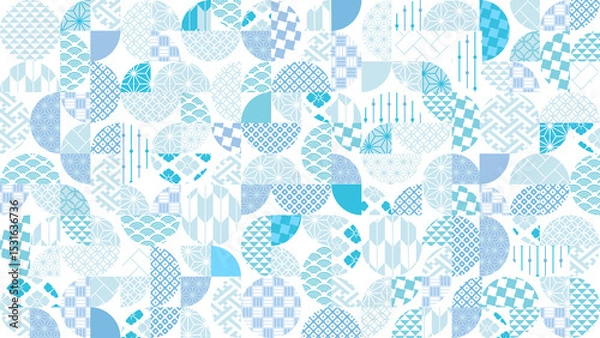 Obraz 夏の季節の涼しい和柄背景イラスト