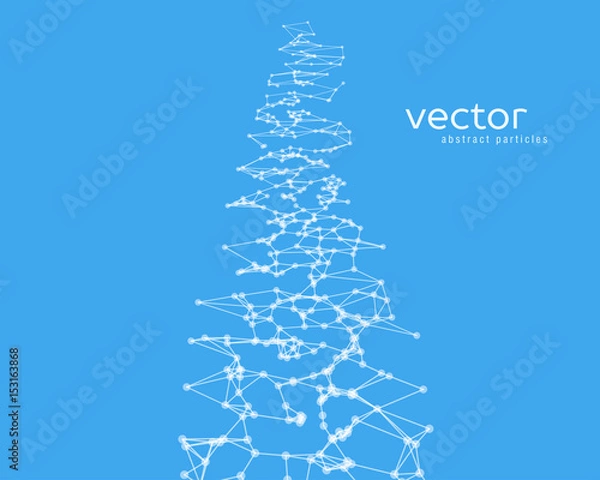 Obraz Vector background with white abstract particles.