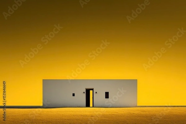 Obraz Minimalist structure against a vibrant yellow backdrop