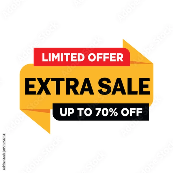 Obraz Extra Sale - Limited Offer: A bold, eye-catching graphic design highlights a "Limited Offer" with an "Extra Sale," promising discounts of up to 70% to attract customers.