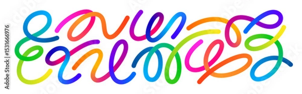 Obraz Abstract Color Gradient Lines. Wave Shape Pattern. Vector 3D Graphic Design Elements. Wavy Dynamic Rainbow Ribbons
