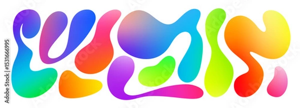 Obraz Abstract Blob Organic Shapes. Liquid Gradient Vector Forms. Fluid Color Bubbles.