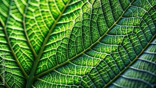 Obraz Intricate Leaf Vein Network A Close-Up Study of Natural Geometry and Botanical Detail