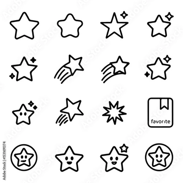 Obraz High Quality Stars line icon set