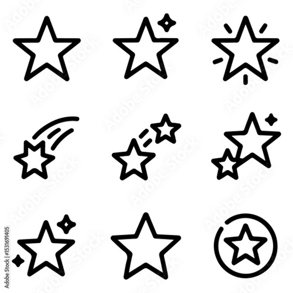 Obraz High Quality Stars line icon set