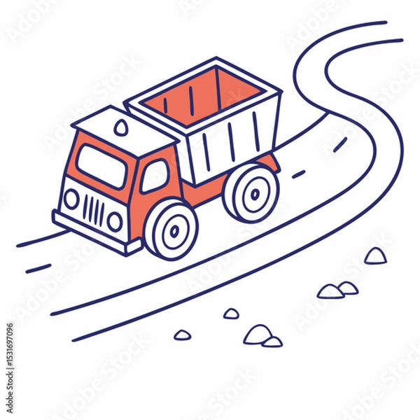 Fototapeta truck art vector icon for transportation apps and websites