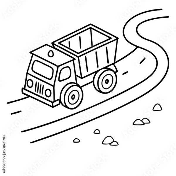 Fototapeta truck art vector icon for transportation apps and websites