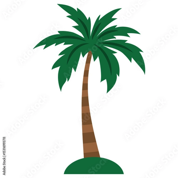 Fototapeta Palm tree vector cartoon illustration flat style