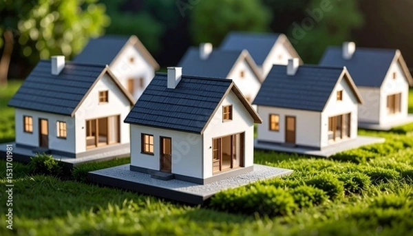 Fototapeta Small house model, real estate concept