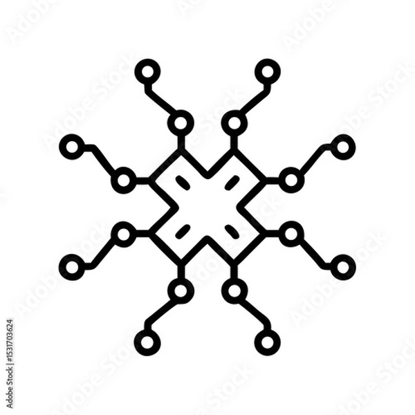 Fototapeta Abstract geometric pattern with interconnected lines and nodes icon