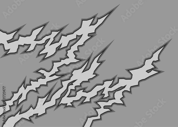 Fototapeta Abstract background with geometric crack line pattern and with some copy space area. Claw mark pattern