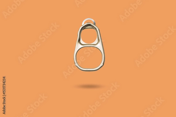 Fototapeta A can closure isolated on a brown background, the image looks three-dimensional and the object has a shadow, template for designers.