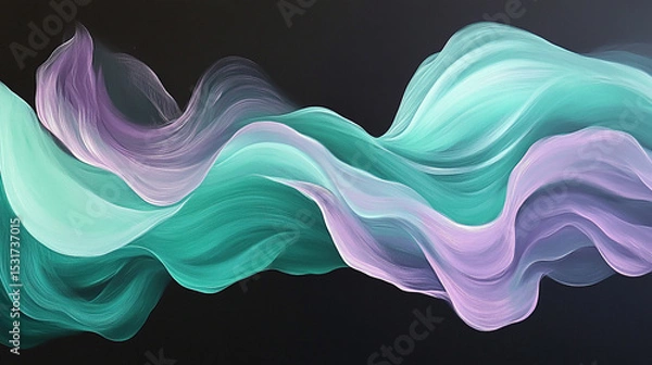 Fototapeta Abstract Fluid Wave on Dark background. A flowing abstract wave design suitable for digital media, branding, and artistic project backgrounds.
