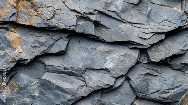 Fototapeta Rocky Cliff Surface Texture Background. High-resolution image of layered rock surface suitable for geological, nature, or outdoor design projects.