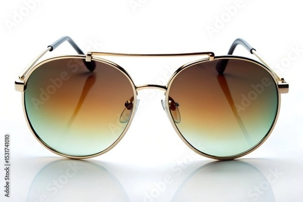 Fototapeta Gradient aviator sunglasses with gold frame for modern summer style