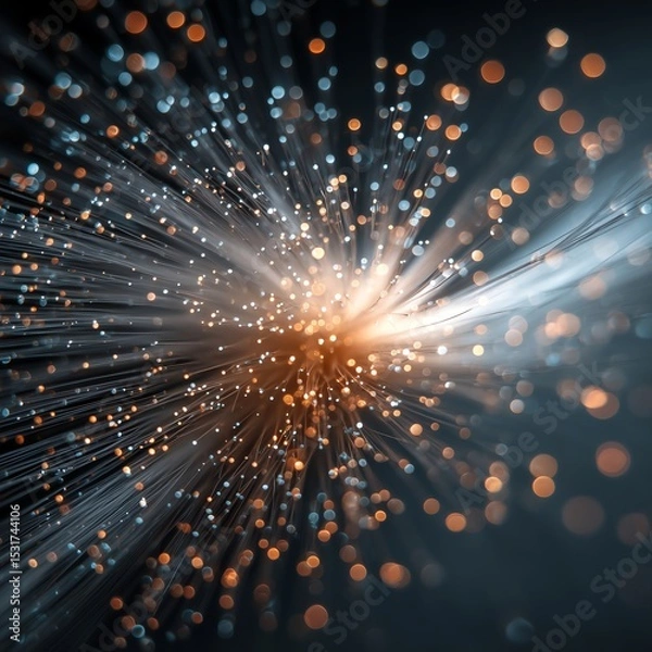 Obraz Close-Up of Fiber Optics with Shallow Depth of Field for Minimalist Photography