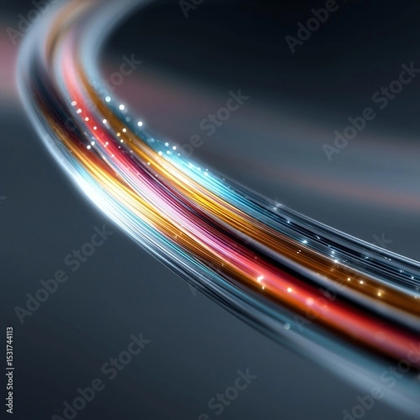 Obraz Minimalist High-Speed Internet Fiber Optic Cable Close-Up