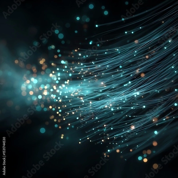Obraz Soft Defocused Fiber Optic Lights for Minimalist Abstract Background