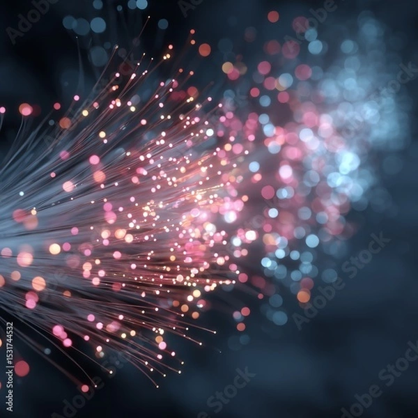 Obraz Soft Defocused Fiber Optic Lights for Minimalist Abstract Background