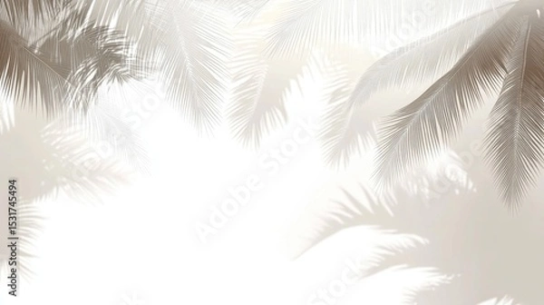 Obraz Delicate palm fronds with soft shadows.