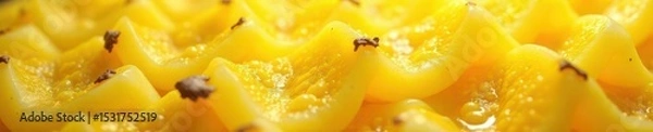 Obraz Sharp focus on pineapple skin texture, vibrant yellow hues,  exotic,  tropical